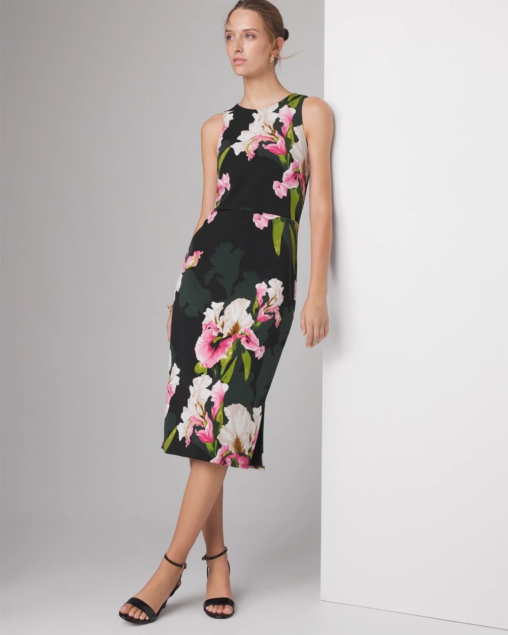 Sleeveless jersey midi dress outlet